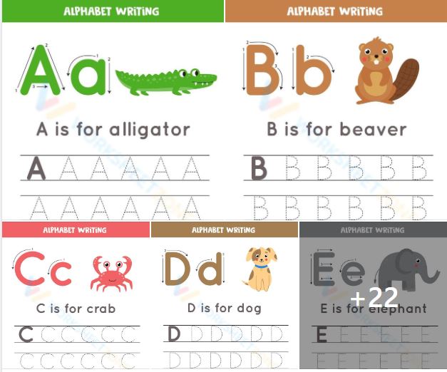 Alphabet writing AZ